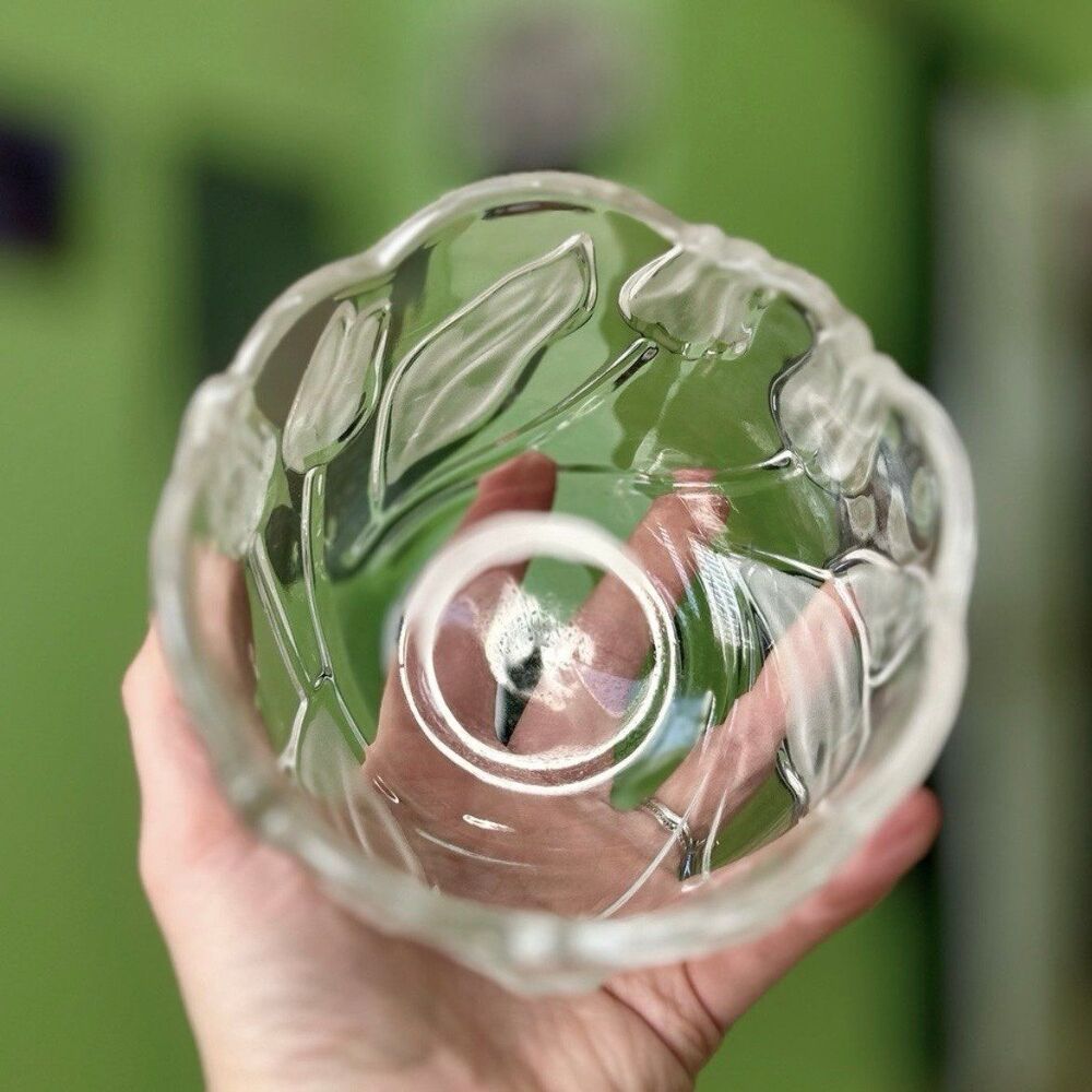 VTG Frosted Glass Tulip Flowers Bowl Dainty Elegant Glassware - Picture 4 of 9